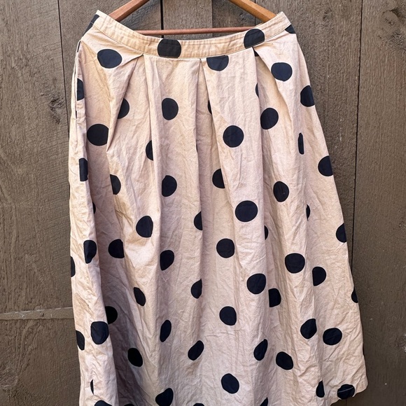 Who What Wear for Target MIDi skirt tan with black polka dots size 10 - Picture 2 of 3